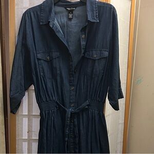 Elegant Long Sleeve Denim Dress